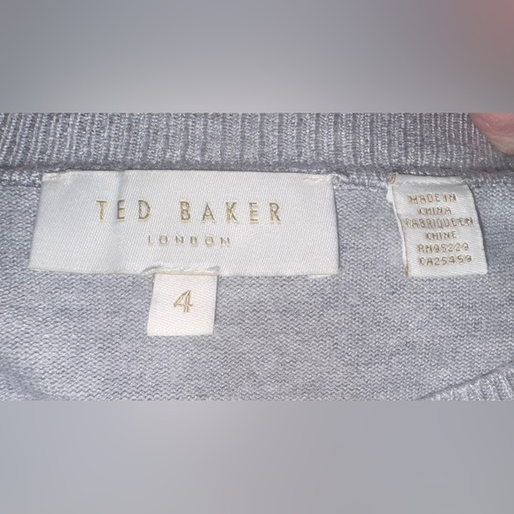 Ted Baker Fareeda Woven Front Knit Sweater Size 4. GUC - Picture 5 of 8